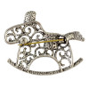 P-0333 Vintage Silver/Gold Brooch Pins Crystal Rhinestone Silver Alloy Brooches Unisex Jewelry Suit Accessories