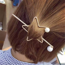 F-0361 New Fashion Women Girl Exquisite Gold Plated Alloy Pealr Hair Clip Hair Jewelry