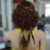 F-0360 Bohemian Handmade Wooden Beaded Weave Leather Feather Tassel Hairband Accessory Jewelry