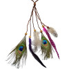 F-0360 Bohemian Handmade Wooden Beaded Weave Leather Feather Tassel Hairband Accessory Jewelry