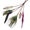 F-0360 Bohemian Handmade Wooden Beaded Weave Leather Feather Tassel Hairband Accessory Jewelry