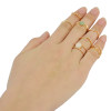 R-1396 9 Pcs/set  Fashion Goldplated Resin Beads Knuckle Rings Midi Ring Women Jewelry