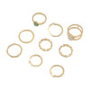 R-1396 9 Pcs/set  Fashion Goldplated Resin Beads Knuckle Rings Midi Ring Women Jewelry