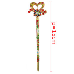 F-0363 New Fashion Vintage Women Girl Exquisite Gold Plated Alloy Crystal Head Piece Hair Jewelry