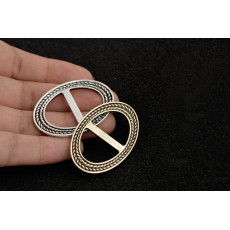 P-0336 Vintage Gold Silver Plated  Alloy Charm Geometry Shape for Women Beautiful Flower Scarf Buckle Brooch  Accessory