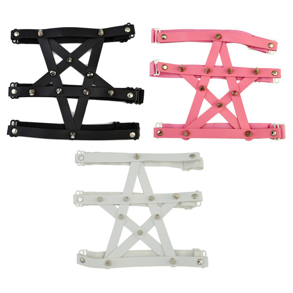B-0808 Bohemian Rivet Star Shape Leather Thigh Chain Elastic Rope Bracelets & Bangles For Women Jewelry