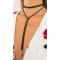 N-6147 Women's Fashion Simple Bar Black Long Chain  Pendant Necklace