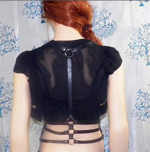 N-6471 Punk style Leather body harness Body Chain Jewelry  Sexy Girls Multilayer Chain Body Jewelry