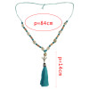 N-6446 Bohemian Vintage Rope Natrul Shell Wood Beads Pendant Necklace Jewelry