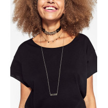 N-6456 Fashion Long Tassel Chain Silver Plated Punk Style Leather Bid Choker Pendant Necklace for Women Jewelry