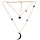 N-6453 2Pcs/set Delicate Design Gold Plated Star & Moon Pendant Necklaces Black Leather Chain Choker Necklace Women Jewelry