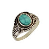 R-1408 7Pcs/set Bohemian Turkish Silver Natural Turquoise Finger Nail Midi Rings Leaf Alloy Knuckle Rings For Women Jewelry
