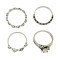 R-1405 4Pcs/set Gypsy Silver Fashion Ring Hollow Out Crystal Rhinestone Knuckle Nail Midi Finger Rings For Women Jewelry