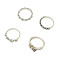 R-1405 4Pcs/set Gypsy Silver Fashion Ring Hollow Out Crystal Rhinestone Knuckle Nail Midi Finger Rings For Women Jewelry