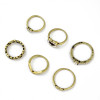 R-1402 Fashion Vintage Brozen Gypsy Joint Knuckle Nail Turquoise Midi Ring Set 6Rings Women's Jewelry