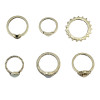 R-1414  6pc/lot Vintage style silver plated crystal rings set for Women Jewelry