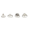 R-1412  4Pcs/Set Bohemian Style Vintage Silver Plated Alloy Turquoise Resin Knuckle Nail Midi Rings Set Jewelry