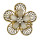 P-0339 Boho Style Vintage Gold Silver Plated Alloy 2 Colors Charm With Rhinestone Flower Shape Scarf Buckle Brooch Women & Girl Accessory