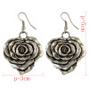 E-3887 Bohemian Vintage Silver Plated Flower shape pendant Earring Hook Earrings for Women