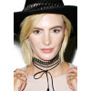 N-6474 New Fashion 2 Styles Black Lace Leather Chain Shape Choker Pendant Necklace for Women Jewelry