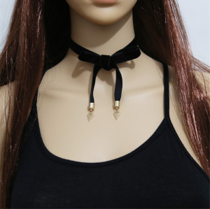 N-6488 bohemian vintage style black long leather chain Collar Necklace for women jewelry