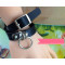 N-6487 Punk Style Black & White PU Leather Silver Round Pendant Gothic Choker Necklace Women Jewelry