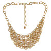 N-1321 3 Colors Charming Gold/Silver/Gun-black Rhinestone Flower Circle Link Choker Necklace N-1321