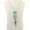 N-6484 5 Colors Bohemian Silver Fashion Necklaces Resin Beaded feather Chain Tassel Turkish Necklace Jewelry