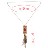 N-6484 5 Colors Bohemian Silver Fashion Necklaces Resin Beaded feather Chain Tassel Turkish Necklace Jewelry