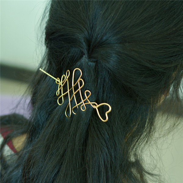 F-0366 2 Styles 2 Colors Minimalist Gold Silver Hollow Geometric Metal Hairpin Hair Clip Hair Jewelry