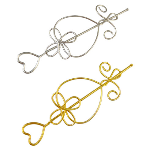F-0366 2 Styles 2 Colors Minimalist Gold Silver Hollow Geometric Metal Hairpin Hair Clip Hair Jewelry