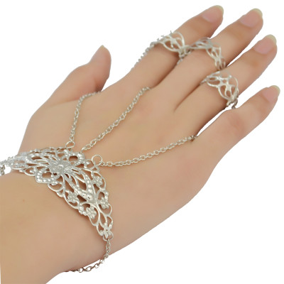 B-0818 Bohemian Tibetan Style Fashion Silver Plated Bracelet Adjustable Ring with Bracelets For Women Jewelry