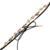 N-6496 bohemian vintage style gold plated black leather chain flower shape crystal pendant necklace for women jewelry