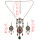 N-6501 New Design Silver Plated Alloy Inlay Rhinestone Gem Stone Flower Shape Pendant Necklaces Earrings Jeweley Set For Women Accessory