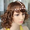 F-0374 New Fashion Pink Beads Goldplated Alloy Chain Hairband Head jewelry for women Accessory