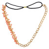 F-0373 bohemian vintage style gold plated resin beads black leather chain necklace for women jewelry