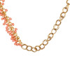 F-0373 bohemian vintage style gold plated resin beads black leather chain necklace for women jewelry