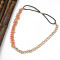 F-0373 bohemian vintage style gold plated resin beads black leather chain necklace for women jewelry