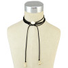 N-6504 Handmade Long Velvet Rope Leather Chain  Natural Turquoise Pendants Choker Necklace
