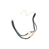 N-6509 Simple Design Double Black Leather Chain Silver Circle Beads Choker Bib Necklaces For Women Jewelry