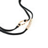 N-6509 Simple Design Double Black Leather Chain Silver Circle Beads Choker Bib Necklaces For Women Jewelry