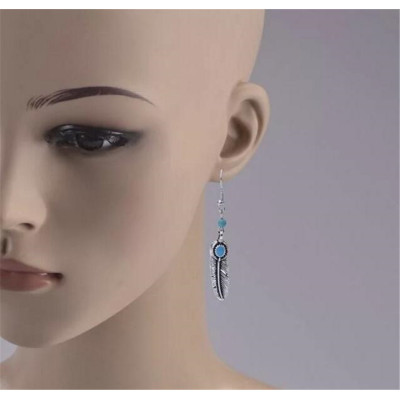 E-3897 Fashion Silver Plated 8 Styles Resin Beads Dangle Earring for Women Jewerly