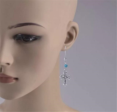 E-3897 Fashion Silver Plated 8 Styles Resin Beads Dangle Earring for Women Jewerly