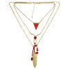 N-6381 Delicate Layering Pendant Muitilayer Chains Pendant Turquoise Necklace