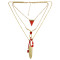 N-6381 Delicate Layering Pendant Muitilayer Chains Pendant Turquoise Necklace