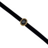 N-6516 Women Black Retro Velvet Crystal Collars Necklace Choker Long Clavicle Chain