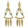 E-3905 Luxury Shell Beads Alloy Gold Plated Stud Drop Tassel Earring for Women 2 Colors