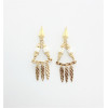 E-3905 Luxury Shell Beads Alloy Gold Plated Stud Drop Tassel Earring for Women 2 Colors