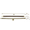 N-6527 3 Pcs/set Vintage Fashion  Black Leather Bronze Chain Coin Pendant Choker Short Necklaces For Women Girls Jewelry