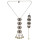 N-6530 B-0824 Bohemian Vintage Silver Inlay Resin Bead Coins Tassels Pendant Necklace Bracelets For Women Set Jewelry
